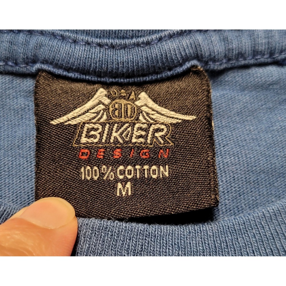 Men's Biker Design 69th Anniv Sturgis Black Hills, Sd Rally 2009 Blue Size Med View 5